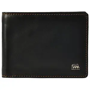 BROWN BEAR Wallet for Man, Pure Nappa Wallet for Men Leather Original, Stylish, Certified RFID Protected Slim Purse for Gents with Eight Card Pockets (Black)