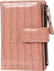 SAMTROH PU Leather Wallet for Women (Pink)