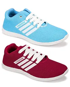 WORLD WEAR FOOTWEAR Multicolor Women's Casual Sports Running Shoes 4 UK (Pack of 2 Pair) (2A)_5048-5053