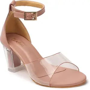 Picktoes PT-L61 Women's Pink Synthetic Leather Casual Heel Sandal