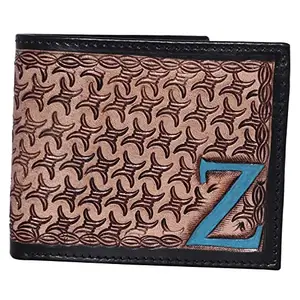 Hemener Men Gray Carved Genuine Leather Wallet - AZW0080GR