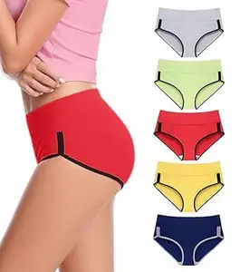 DIVING DEEP Panties For Women | High Waist Panty For Girl |Lightweight & Cotton High Waist Full Coverage Panty | Soft, Breathable & Comfortable Daily Underwear | Stretchable Hipster Briefs | Pack of 5