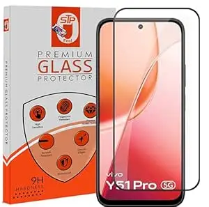 STP FEEL Premium Tempered Glass Screen Protector Guard Compatible For Vivo Y51 Pro 5G (6.75 Inch, Pack of 1) | Edge to Edge Coverage With Easy to installation kit for Smartphone