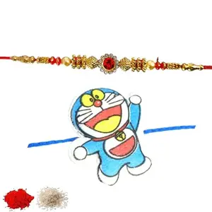 Rakhiya.com Designer Rakhi set of two, Multicolour rakhi, combo of two (set of 2), With Roli Chawal Packet 0047