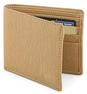 Sunshopping Men's Cream Synthetic Leather Wallet (Album Wallet) (Cream)