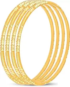 SGN FASHION Alloy Golden plated Traditional Bangle Pack of 4 for Women and Girls (2.8)