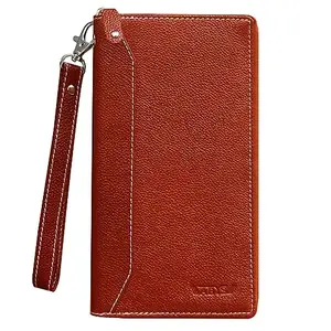 ABYS Genuine Leather Card Holder||Travel Passport Holder |Card Case||Card Holder||Cheque Book Case for Men and Women(Bombay Brown)