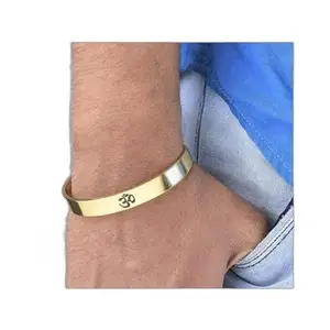 AnguVeda Gold Plated Stylish Bracelet Adjustable Om Design Kada