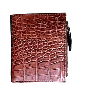 ESHTA Croc Printed Genuine Leather Men Wallet (TAN)