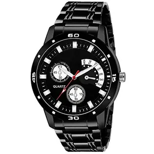 JOSSYFY Men's Aveo Stainless Steel Wrist Watch (Full Black)