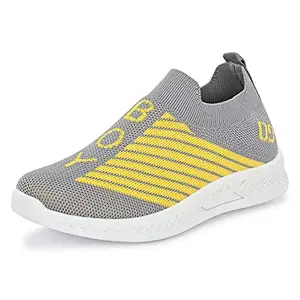 Klepe Kids Grey/Yellow Running Shoes 34ST-K-7025, 2 UK