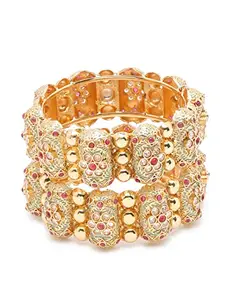 YouBella Jewellery Celebrity Inspired Gold Plated Bangles for Girls and Women (2.6)