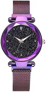 KDENTERPRISE Analogue Girls' & Women's Watch (Black Dial Purple Colored Strap)