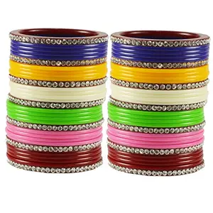 MAYA FASHION Multi Stone Acrylic Bangle Elegant Extra Large Size Bangle | Perfect Fit for Plus Size banglesTrendy and Comfortable Fit for woman and girls | (Sku-ban1729)