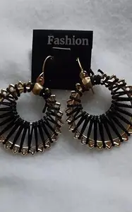 SANDEEP ELECTRIC Fancy Black & Gold Color Earring For Men & Women