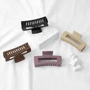 BELICIA Neutral Rectangle Hair Clips for Women, Large Square Hair Styling Accessories for Girls, Hair claws for Thick Hair, (MULTICOLOR)