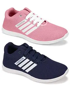 WORLD WEAR FOOTWEAR Multicolor Women's Casual Sports Running Shoes 4 UK (Pack of 2 Pair) (2A)_5049-5054