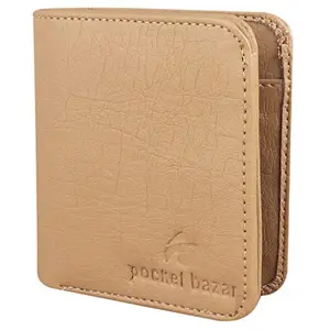 pocket bazar Men's Wallet Casual Beige Artificial Leather Wallet (7 Card Slots)