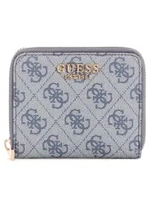 GUESS Slate Logo Printed Katya Small Zip Around Wallet