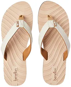 United Colors of Benetton UCB Women's Multi-Layered High Fashion Comfortable, White EVA Flip Flops and house slippers