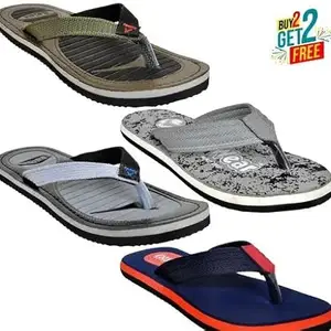 Cozy Wear G-209 Tan Rubber Flip-Flops for Men | Daily Wear Comfort Slippers FOR SIZE - 7