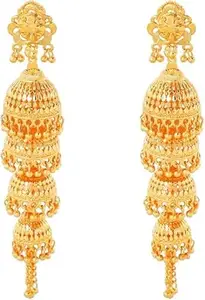 Efulgenz Multilayered Dangle Jhumka Jhumki Earrings for Women