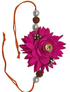 V FASHION JEWELLERY Beautyful Flower Rakhi For Brother/Rakhi For Bhai/Rakhi For Bhaiya/Rakhi For Kids/Rakhi For Sister BIG FLOWER RAKHI (RANI)