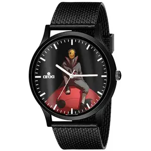 AROA Watch New Watch for Obito x Moon Model : 088 Black Metal Type Rubber Analog Watch Black Dial for Men Stylish Watch for Boys