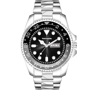 Men’s Stainless Steel Chain Watch with Analog Day and Date Function – Multicolor Dial Luxury Timepiece for Boys and Men
