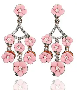 YouBella Jewellery Crystal Floral Earrings For Girls and Women
