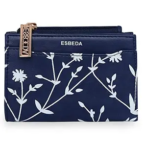 ESBEDA Navy Blue Color Floral Printed Bifold Wallet for Women