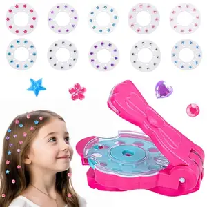 CoolShef Hair Gem Stapler, Hair Styling Tools with 220Pcs Gems Stickers, DIY Hair Accessories for Kids Girls, Easy-to-Use Bling Hair Stamper for Sparkly Hairstyles (Random Color Stickers)