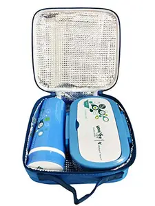 Aaura BPA Free Lunch Box & Bottle with Insulated Cover - Blue