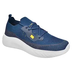 Unistar Teal Blue & Yellow Sports Shoes with Memory Foam Insole and Narrow FIT for Men