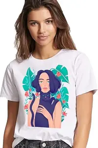 Epiko Graphic Stylish Girl Art Print Trendy Womens Oversized Tshirt | Comfortable Graphic Tops and Tshirt for Women and Girls