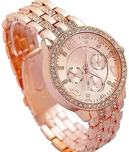 SELLORIA Girl's Special Quality Different Analog Rose Gold Dial Women's Watch