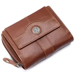 HAMMONDS FLYCATCHER wallet for women - Genuine Leather Ladies Wallet - V T Tan - 14 Card Slots - RFID Protection - 3 ID Card Slots -Women's Wallet -Button Closure -Hand Wallet - Daily Use, Money Purse