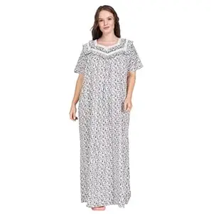 SGDP Women's Pure Cotton Floral Print Nightgown, Full Length Maxi Nightdress, Comfortable Sleepwear Loungewear Maternity Wear