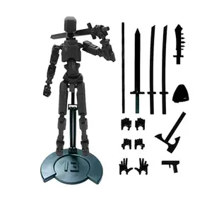 HATCHMATIC Titan 13 Action Figure, Multiple Accessories, Lucky 13 Action Figure, Desktop Decorations (Pre Assembly) (Black)