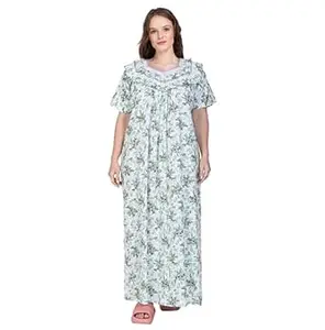 SGDP Women's Pure Cotton Floral Print Nightgown, Full Length Maxi Nightdress, Comfortable Sleepwear Loungewear Maternity Wear