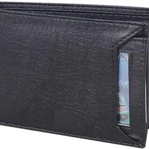 Hawkeyed Men Black Artificial Leather Wallet (7 Card Slots)