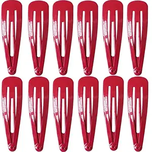 Nyamah Sales Women Metal Tik Tak Pins Snap Hair Clips Accessories No Slip Hair Barrettes Girls Ladies Hair Styling Pins Hair Clips RED