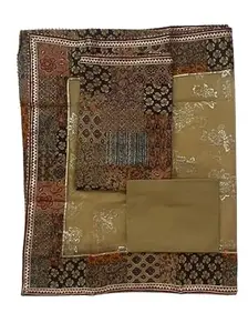 House of Bargad || Women unstitched Cotton suit material with Organza Dupatta Floral multicoloured