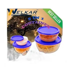 Kitchen Container |250+450+800+1400+2500 ml| Stackable Refrigerator Organizer for Fresh Food Storage | BPA-Free Kitchen Solution Transparent Food Storage Stackable frid|Design - 470for Home