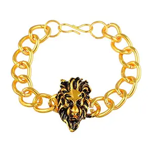 Memoir Brass Goldplated Lion design Heavy Bracelet Men Fashion (BLKL7664)