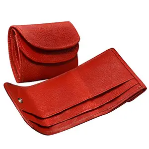 ABYS Red Genuine Leather Wallet||Coin Pouch for Girls and Women