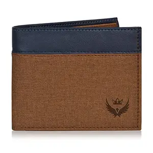 LORENZ Faux Leather Bi-Fold Casual Blue Wallet for Men (Blue,Grey) | WL-55