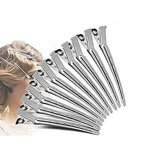Verbier Stainless Steel Duck Bill Hair Clips Hair Dressing Sectioning Clips For Salon Use Perfect Clips For Hair Styling Set Of 12 Black Pcs Pack Of 1