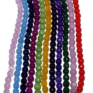 Beadman Real Agate Semi Precious/Precious Stone Beads Necklace for Women and Girls Pack of 10 Assorted String Mix. (10)