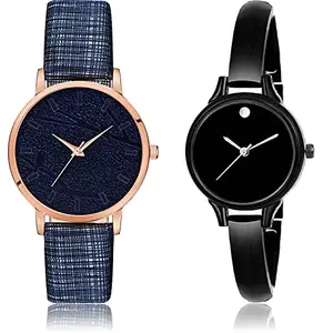 NIKOLA Valentine Analog Blue and Black Color Dial Women Watch - GM326-G463 (Pack of 2)